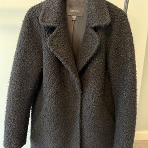 Women's Black Textured Coat